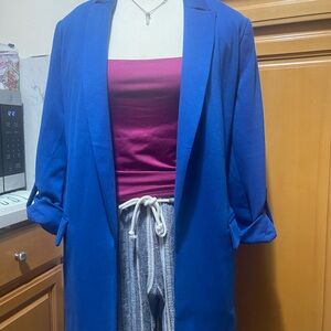 Jules Leopold Blue Blazer!!! Brand New Thick Fabric!!!